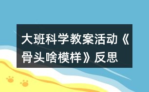 大班科學(xué)教案活動(dòng)《骨頭啥模樣》反思