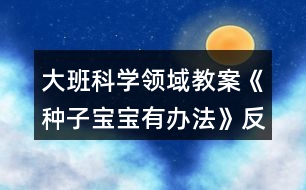 大班科學領域教案《種子寶寶有辦法》反思