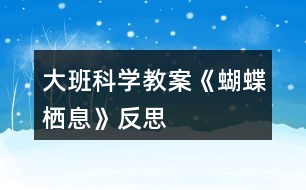 大班科學教案《蝴蝶棲息》反思