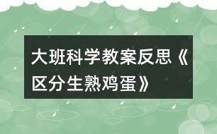 大班科學(xué)教案反思《區(qū)分生熟雞蛋》