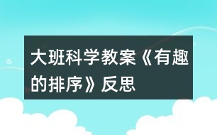 大班科學(xué)教案《有趣的排序》反思