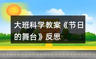 大班科學(xué)教案《節(jié)日的舞臺》反思