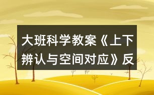 大班科學教案《上下辨認與空間對應》反思