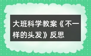 大班科學教案《不一樣的頭發(fā)》反思