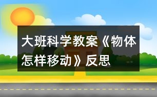 大班科學教案《物體怎樣移動》反思