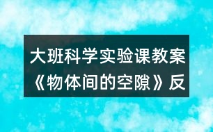 大班科學(xué)實(shí)驗(yàn)課教案《物體間的空隙》反思