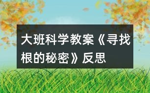 大班科學教案《尋找根的秘密》反思