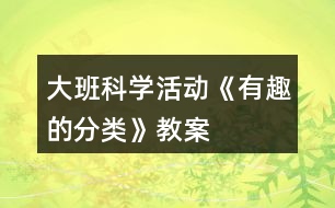 大班科學(xué)活動(dòng)《有趣的分類》教案