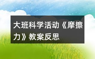 大班科學(xué)活動《摩擦力》教案反思