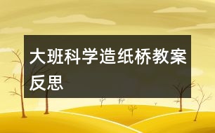 大班科學(xué)造紙橋教案反思