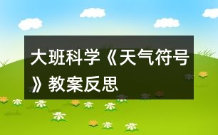 大班科學(xué)《天氣符號》教案反思