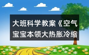 大班科學教案《空氣寶寶本領(lǐng)大熱脹冷縮》反思