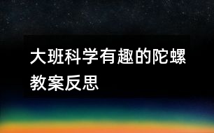 大班科學有趣的陀螺教案反思