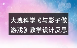 大班科學(xué)《與影子做游戲》教學(xué)設(shè)計(jì)反思