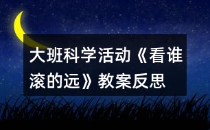 大班科學(xué)活動(dòng)《看誰(shuí)滾的遠(yuǎn)》教案反思