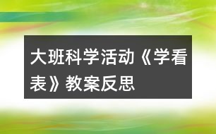 大班科學活動《學看表》教案反思