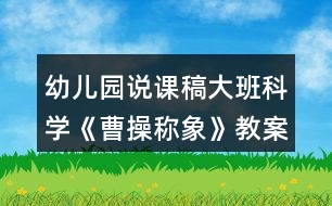 幼兒園說課稿大班科學(xué)《曹操稱象》教案反思