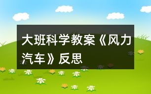 大班科學教案《風力汽車》反思