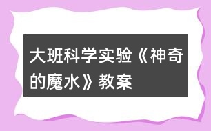 大班科學實驗《神奇的魔水》教案