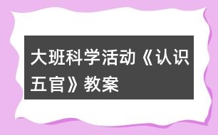 大班科學(xué)活動《認(rèn)識五官》教案