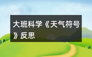 大班科學(xué)《天氣符號(hào)》反思