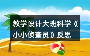 教學(xué)設(shè)計大班科學(xué)《小小偵查員》反思