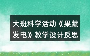 大班科學(xué)活動(dòng)《果蔬發(fā)電》教學(xué)設(shè)計(jì)反思