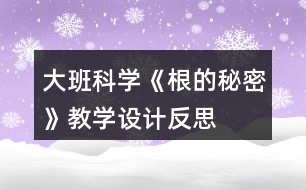 大班科學(xué)《根的秘密》教學(xué)設(shè)計(jì)反思