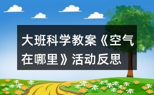 大班科學教案《空氣在哪里》活動反思