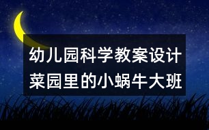 幼兒園科學(xué)教案設(shè)計(jì)菜園里的小蝸牛（大班）