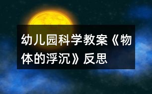 幼兒園科學教案《物體的浮沉》反思