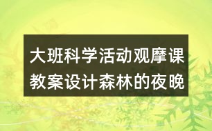 大班科學(xué)活動觀摩課教案設(shè)計森林的夜晚