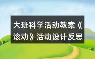 大班科學(xué)活動(dòng)教案《滾動(dòng)》活動(dòng)設(shè)計(jì)反思