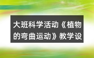 大班科學(xué)活動《植物的彎曲運(yùn)動》教學(xué)設(shè)計反思