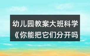 幼兒園教案大班科學(xué)《你能把它們分開(kāi)嗎？》反思