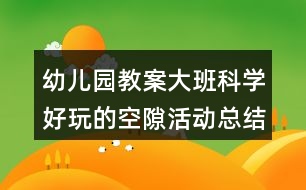 幼兒園教案大班科學好玩的空隙活動總結(jié)