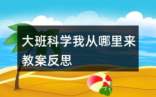 大班科學(xué)我從哪里來教案反思