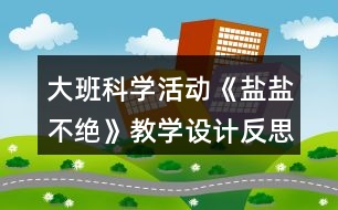 大班科學活動《鹽鹽不絕》教學設(shè)計反思