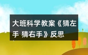 大班科學(xué)教案《猜左手 猜右手》反思