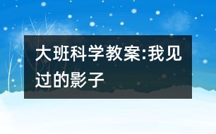 大班科學教案:我見過的影子