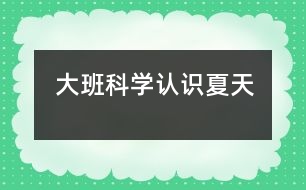 大班科學(xué)：認(rèn)識夏天