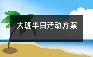 大班半日活動方案