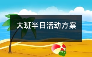 大班半日活動(dòng)方案