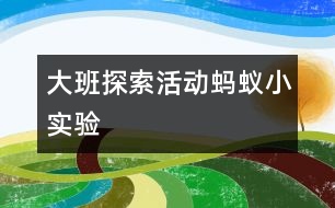 大班探索活動：螞蟻小實驗