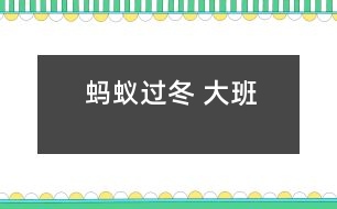 螞蟻過(guò)冬 大班