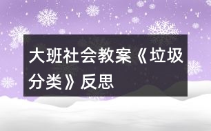 大班社會(huì)教案《垃圾分類》反思