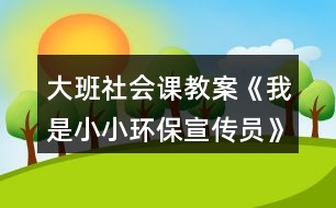 大班社會(huì)課教案《我是小小環(huán)保宣傳員》反思