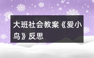 大班社會教案《愛小鳥》反思