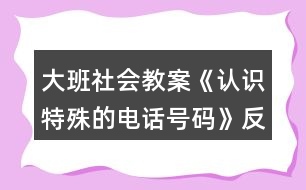 大班社會教案《認識特殊的電話號碼》反思