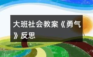 大班社會教案《勇氣》反思